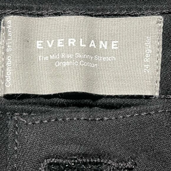 Everlane The Mid-Rise Skinny Stretch Jean Black Size 24 Regular NWT - Picture 9 of 11